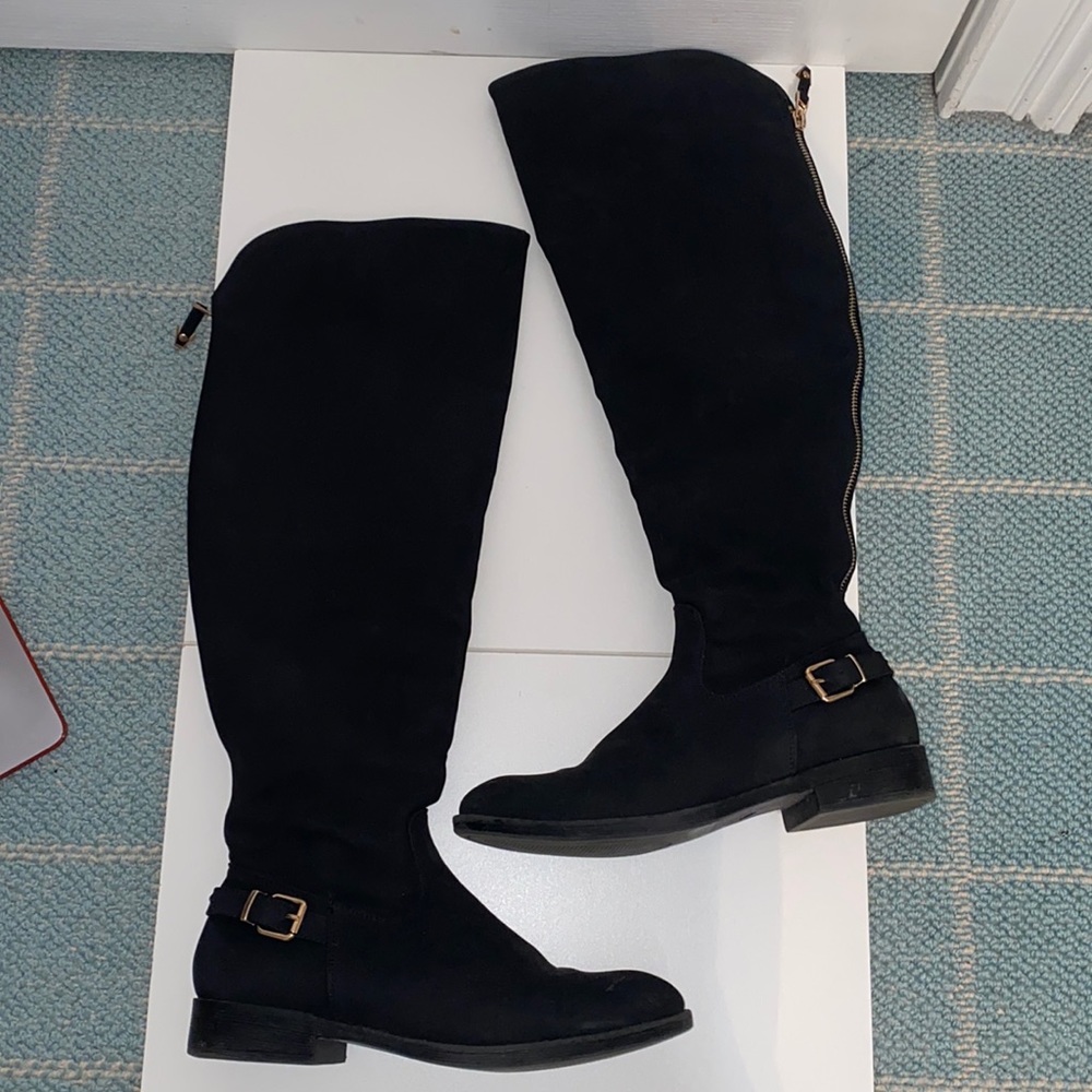 Steve Madden Knee High Boots with Gold Detail